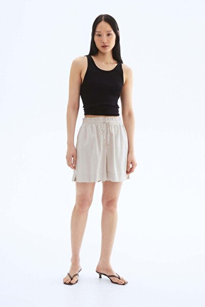 H&M Linen-blend drawstring shorts
