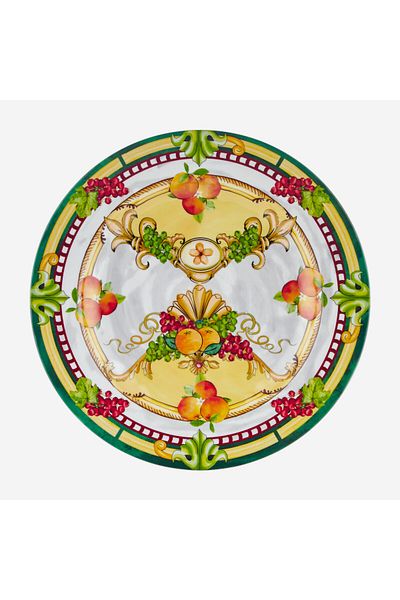 CHIARA ALESSI Carpe Diem Yellow Melamine Dinner Plate 28 cm