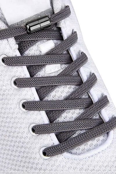 hapshoe Adjustable 1 Pair Dark Gray Screw Capsule End 6 mm Rubber Practical Laces