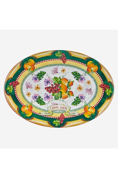 CHIARA ALESSI Carpe Diem Yellow Melamine Serving Plate 50 cm