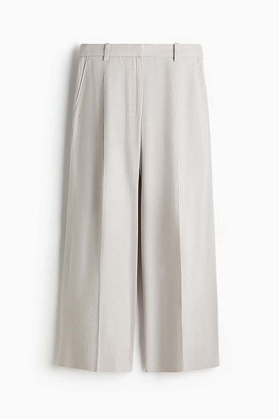 H&M Wide linen-blend trousers
