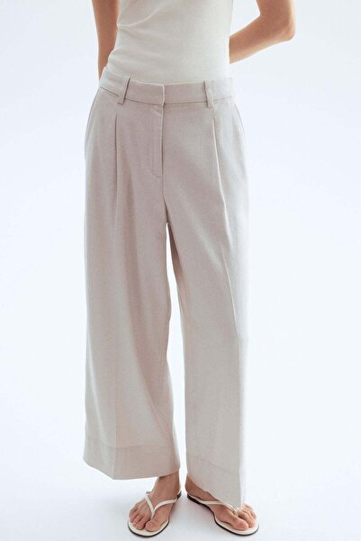 H&M Wide linen-blend trousers