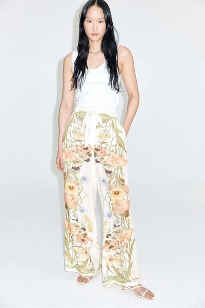 H&M Wide Tie-belt Trousers