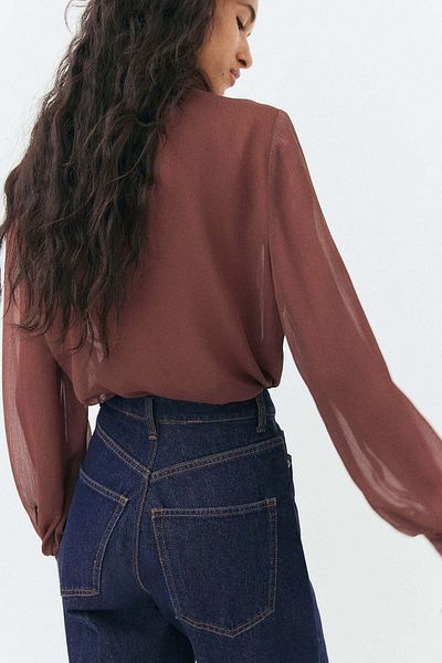 H&M Tie-neck chiffon blouse