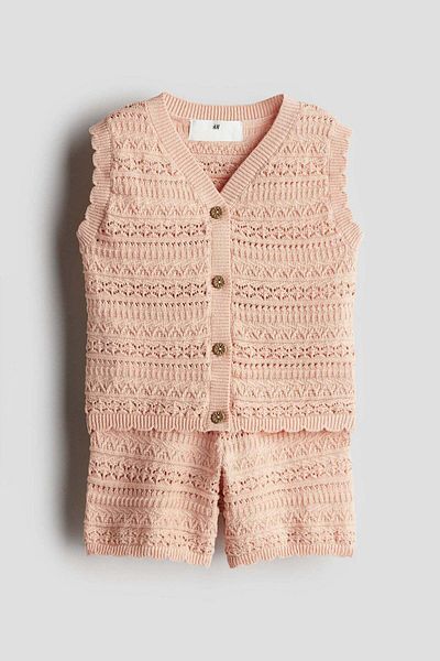 H&M 2-piece pattern-knit cotton set