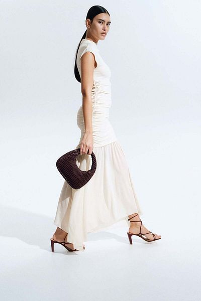 H&M Draped mesh-skirt dress