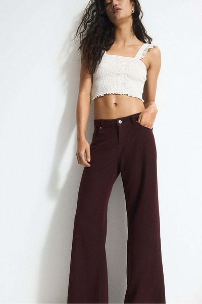 H&M Wide linen-blend trousers