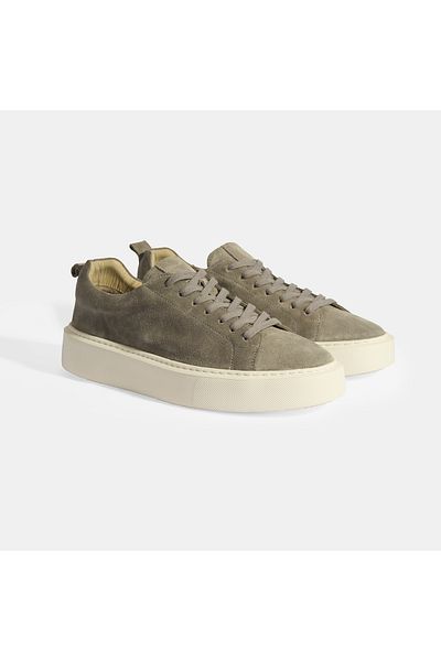 Desa Men's Gray Lace-Up Suede Casual Shoes