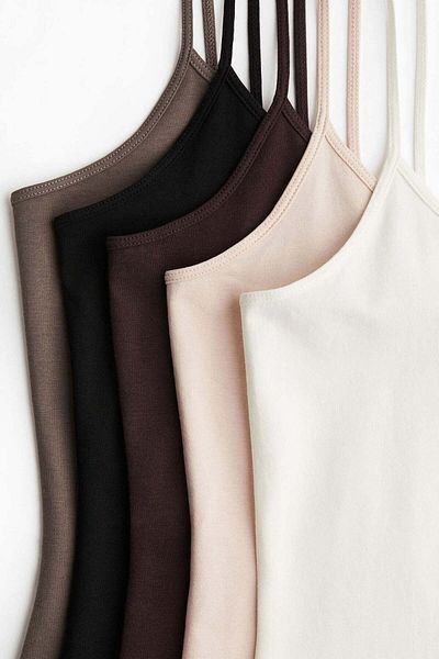 H&M مجموعة من 5 قمصان ذات أشرطة