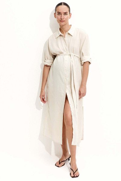 H&M MAMA Linen-blend shirt dress