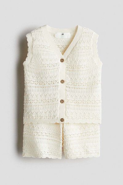 H&M 2-piece pattern-knit cotton set
