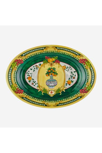 CHIARA ALESSI Carpe Diem Green Melamine Serving Bowl 33 cm