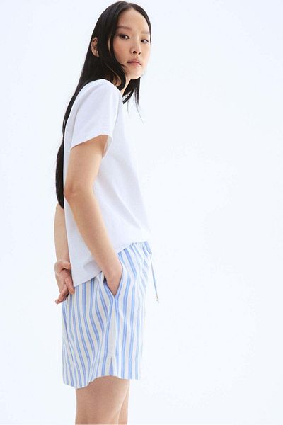 H&M Linen-blend drawstring shorts