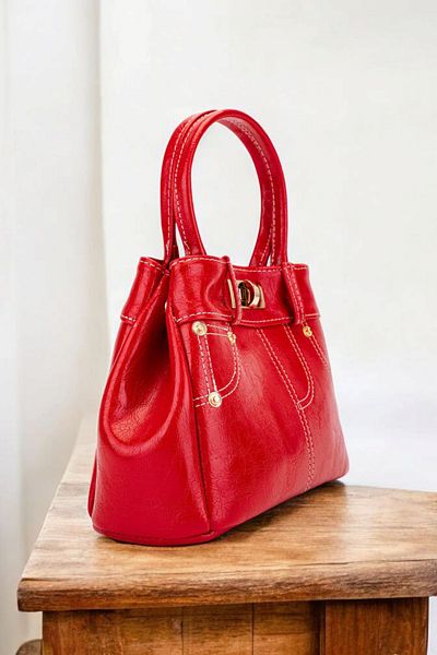 Glemix Nepal Red Skin Jean Model Design Women's Hand and Shoulder Bag
