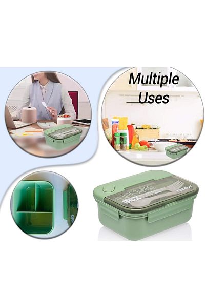 COOYA Portable Lunch Box, Airtight and Leakproof, Food Grade Plastic, Microwave Safe, For Kids, Adults