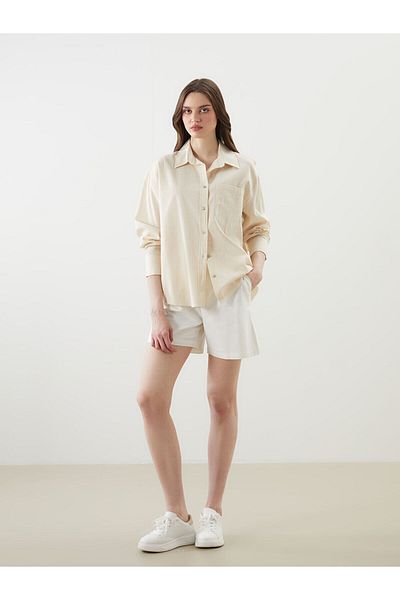 LC Waikiki Oversize Linen Blended Women's Shirt