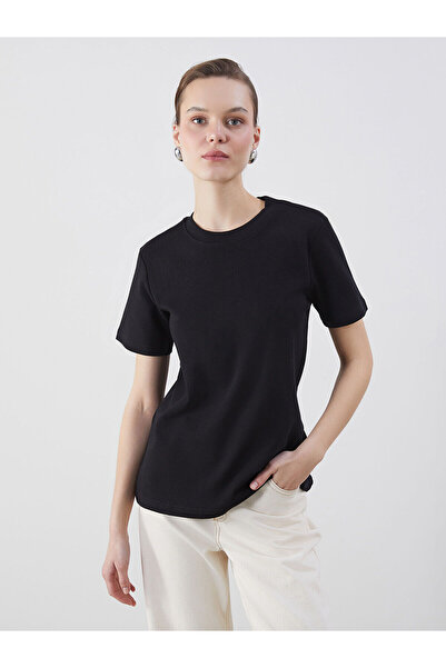 LC Waikiki طاقم الرقبة تي شيرت المرأة