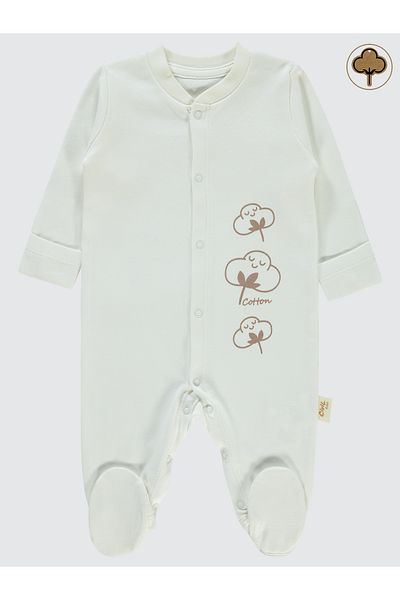 Civil Baby Baby Organic Booties Jumpsuit 0-3 Months Ecru