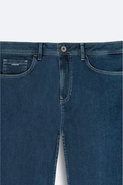 Avva Men's Indigo Distressed Washed Carrot Fit Jean Trousers A51Y3552