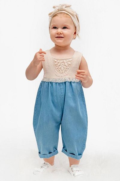 Minigimin Cicileri Miniğimin Cicileri Lace Detailed Comfortable Baby Girl Soft Textured Jumpsuit - Light Blue
