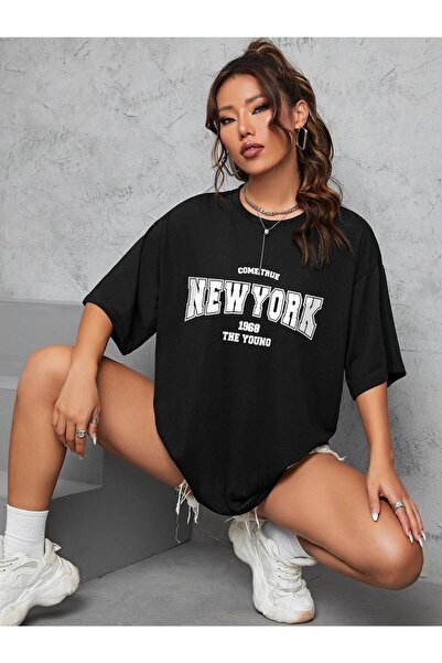 NOFLEN Νέα Υόρκη 1968 Printed Women Oversize Salas T-shirt Boyfriend