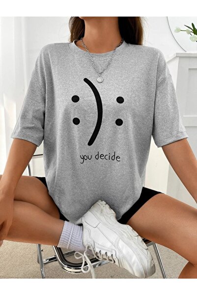 NOFLEN You Decide Printed Γυναικείο Oversize Salas T-shirt Boyfriend
