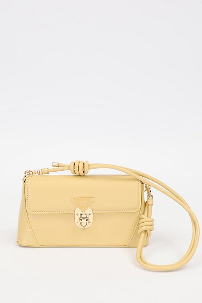 Levidor Yellow Triangle Lock Detailed Shoulder Bag
