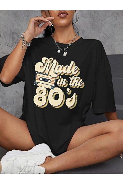 NOFLEN Made In 80's Printed Oversize T-shirt Casual Boyfirend