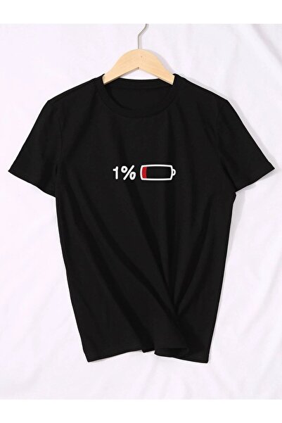 NOFLEN Charging Done Printed Γυναικείο Oversize Black Salas T-shirt Boyfriend