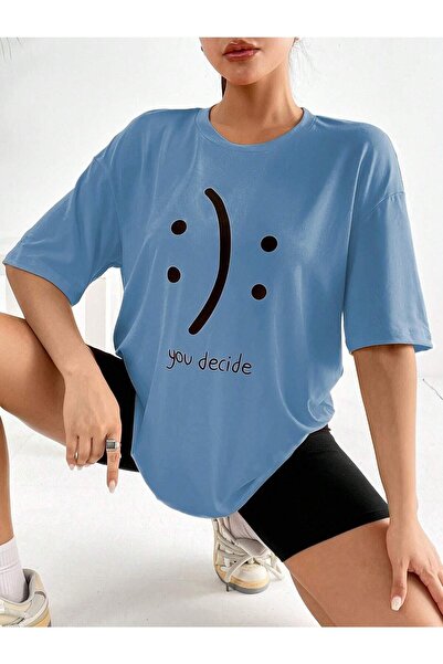 NOFLEN You Decide Printed Γυναικείο Oversize Salas T-shirt Boyfriend