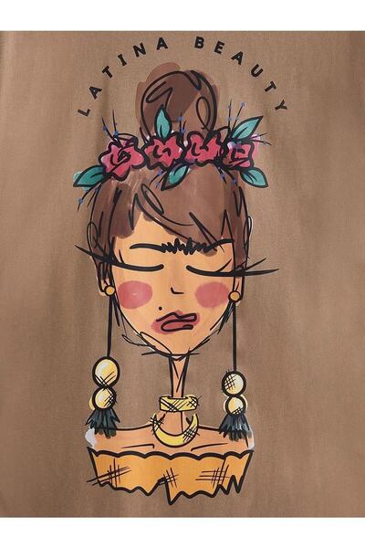 NOFLEN Γυναικείο μπλουζάκι Latina Love Printed Oversize Salas Boyfriend