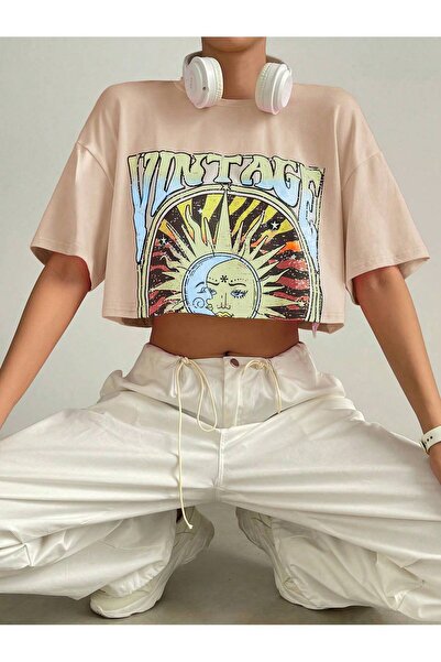 NOFLEN Μπλουζάκι με στάμπα Crop, Oversize, Casual