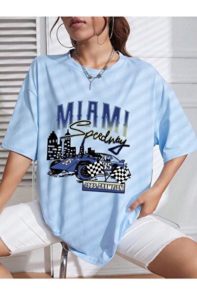 NOFLEN Speed Printed Oversize T-shirt Casual Boyfirend