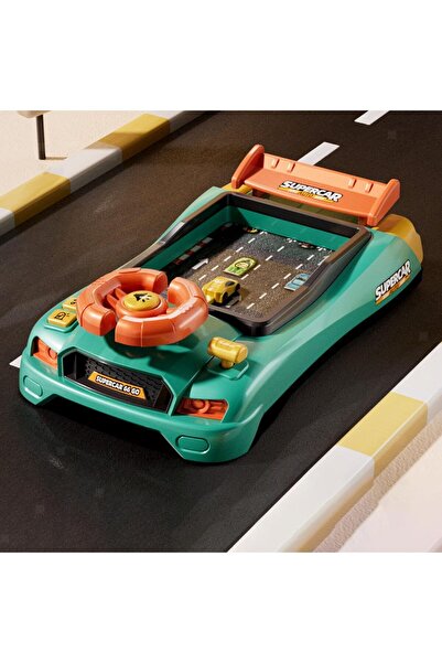 Generic XICEN Car Racing Game Console (Red) - Steering Wheel Driving Simulation Toy