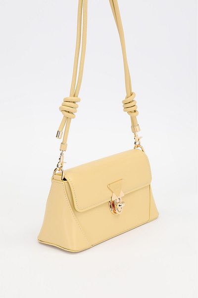 Levidor Yellow Triangle Lock Detailed Shoulder Bag