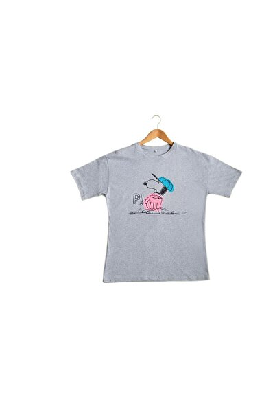 NOFLEN Tricou cu imprimeu supradimensionat gri