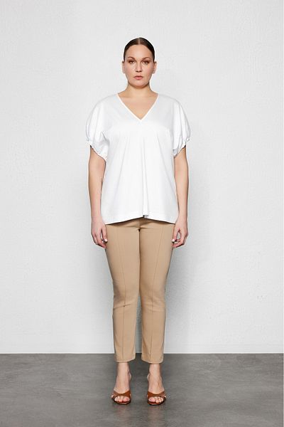 LUOKK Anko Sleeve Gathered Plus Size Blouse White