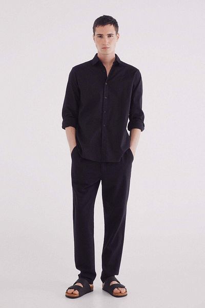 Springfield Slim Fit Linen Chinos Trousers