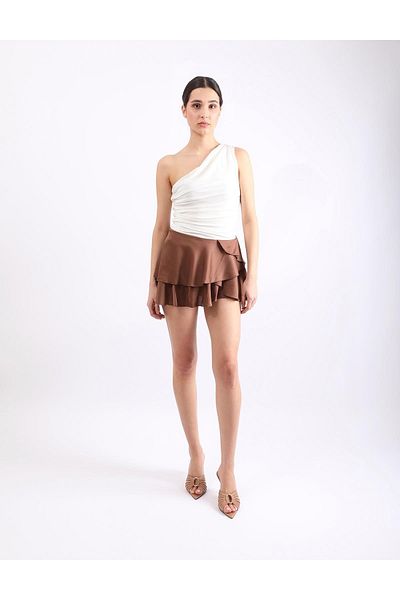 İLVİ Rasia Brown Women's Skirt