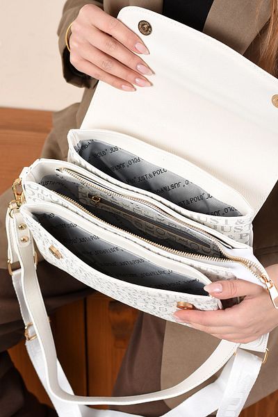 H&D COLLECTİON Foarte utilă, potrivită pentru utilizare zilnică, cu 2 curele, cu 3 compartimente, căptușită pentru umăr și geantă crossbody 2184