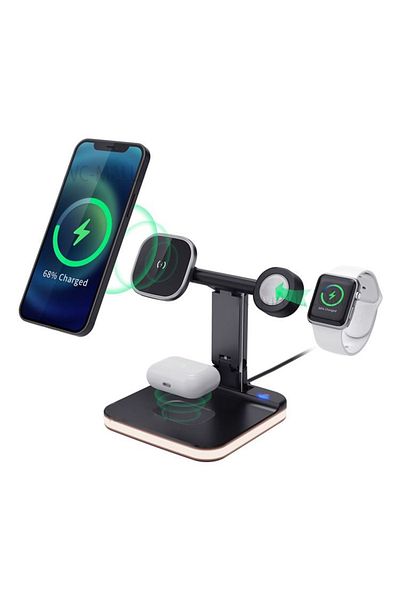 REDz Accessories Jlm J5 5-in-1 Wireless Charging Stand, Multifunctional, Light, Universal, Black