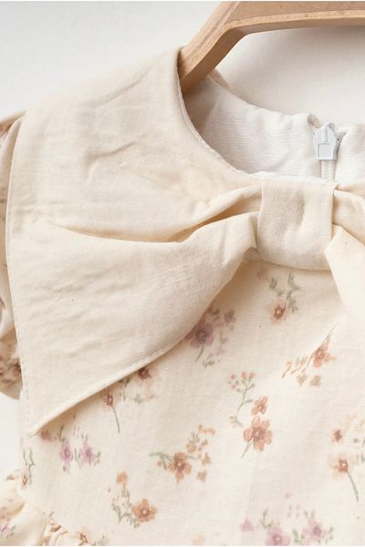 minuma Baby Girl Floral Patterned Linen Dress 9-24 Months