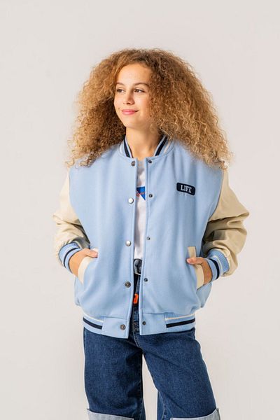 HAUSEkids Детско бомбер яке Life Bomber за момиче 8-15 години - синьо-