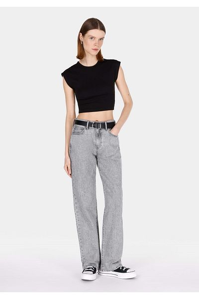 Colin's Pantaloni de damă din denim indigo închis, cu talie medie, cu lungime întreagă