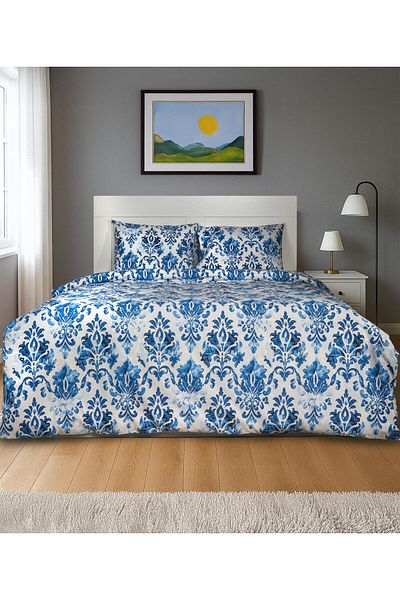 Menderes Home Σετ Παπλωματοθήκη Ζευγάρι Cotton Collection Mediterranean