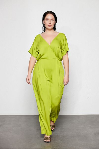 LUOKK Vivy Plus Size Pleated Jumpsuit Green