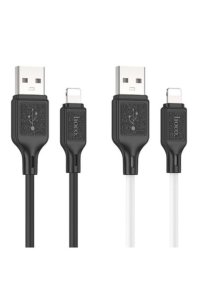 REDz Accessories Hoco USB A to Lightning Cable, 2.4A, X90, 1m, White/Black