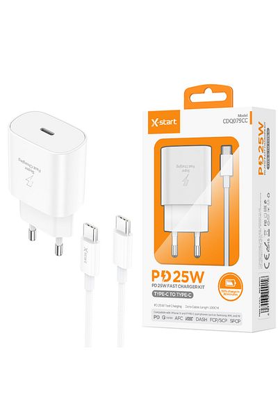 REDz Accessories X-start Cdq079cc Adapter Set And Type-c Cable, For Iphone 15/16 And Android, 25w, White