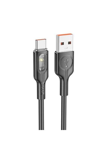 REDz Accessories Cablu de date, pentru iPhone 15/16 și Android, USB la Type-C, Hoco U120, Power 5a, 1,2 m, negru