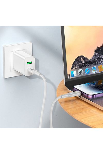 REDz Accessories Data Cable, Iphone Compatible, Type-c To Lightning, Hoco U120, Power 27w, 1.2m, Gray
